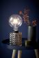 Preview: Nachttischlampe Hollywood mit bernsteinfarbenem Glasschirm
